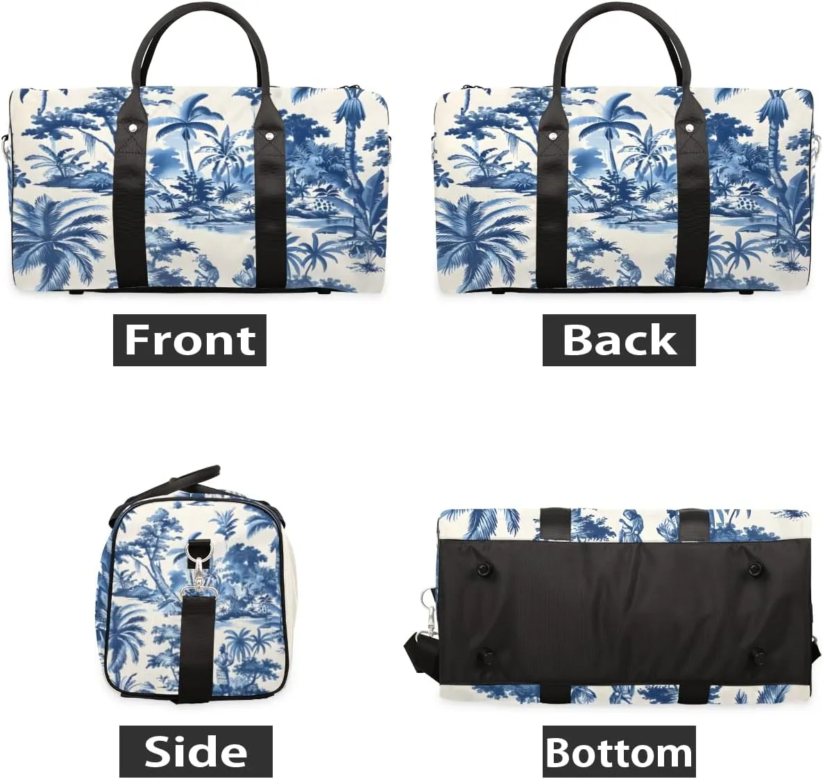 Blue Tree Travel Duffle Bag for Women Men Gym Duffel Foldable Bag Waterproof Weekender Boho Coconut Duffle Tote