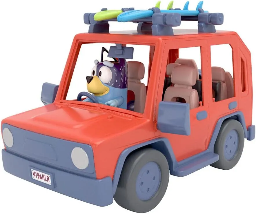 Bluey, 4WD Family Vehicle, with 1 Figure and 2 Surfboards | Customizable Car - Adventure Time | for Ages 3 , Multicolor, 13018