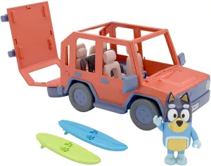 Bluey, 4WD Family Vehicle, with 1 Figure and 2 Surfboards | Customizable Car - Adventure Time | for Ages 3 , Multicolor, 13018