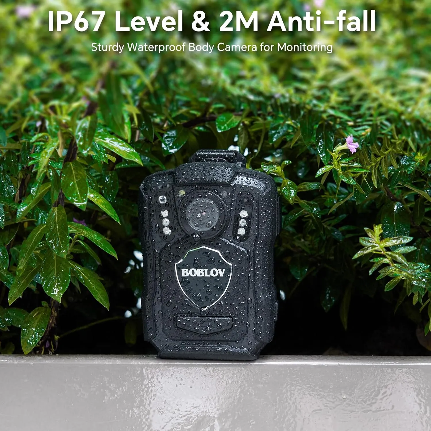 BOBLOV M5 Body Camera, 2K Police Body Cam for Law Enforcement, 4200mAh for 12 Hours Body Cameras with Audio and Video Recording, Mini Body Camera IP67 Waterproof 2M Anti-Drop (64GB-NOGPS Style)