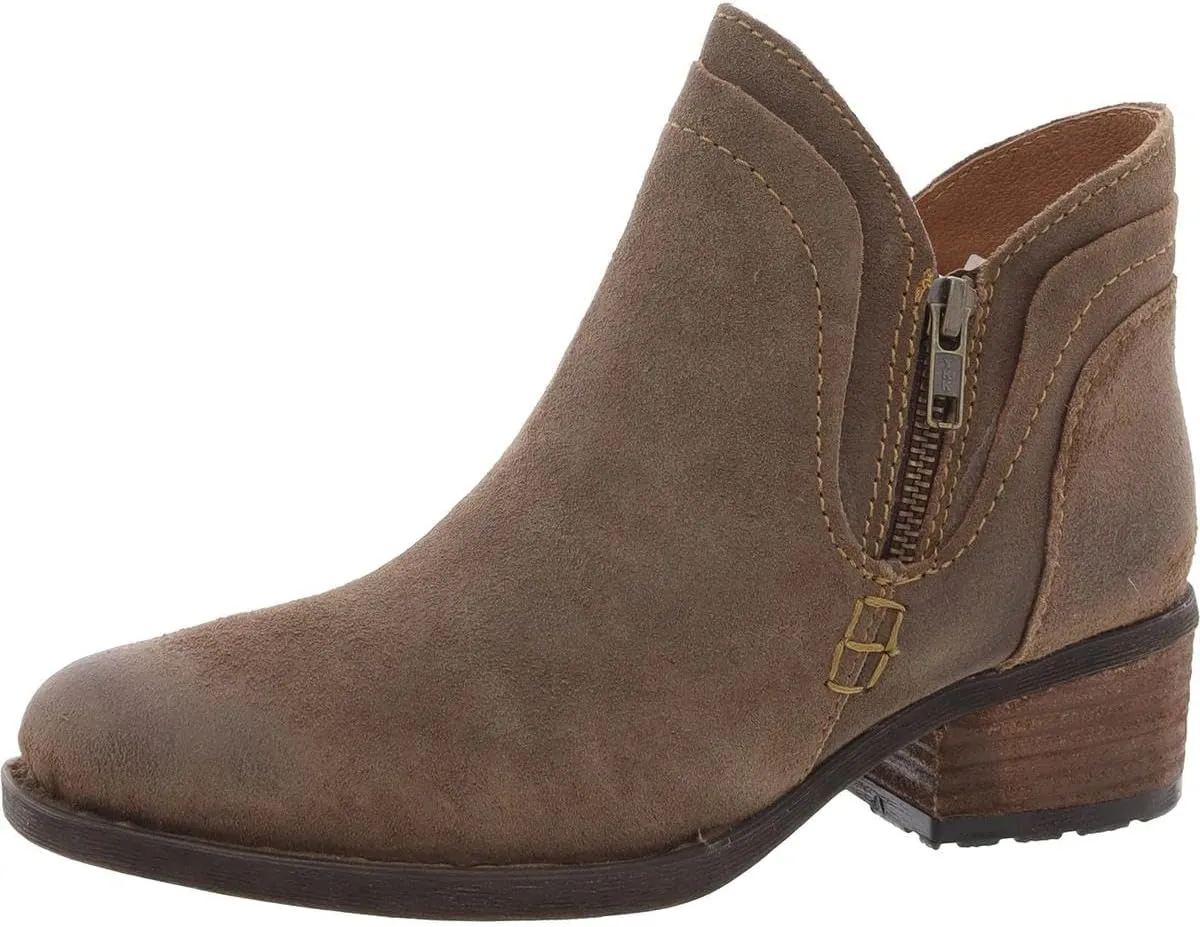 BORN Womens Malta II Zipper Suede Booties Taupe 9 Medium (B,M)