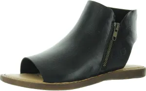 BORN Womens Zipper Leather Flatform Sandals