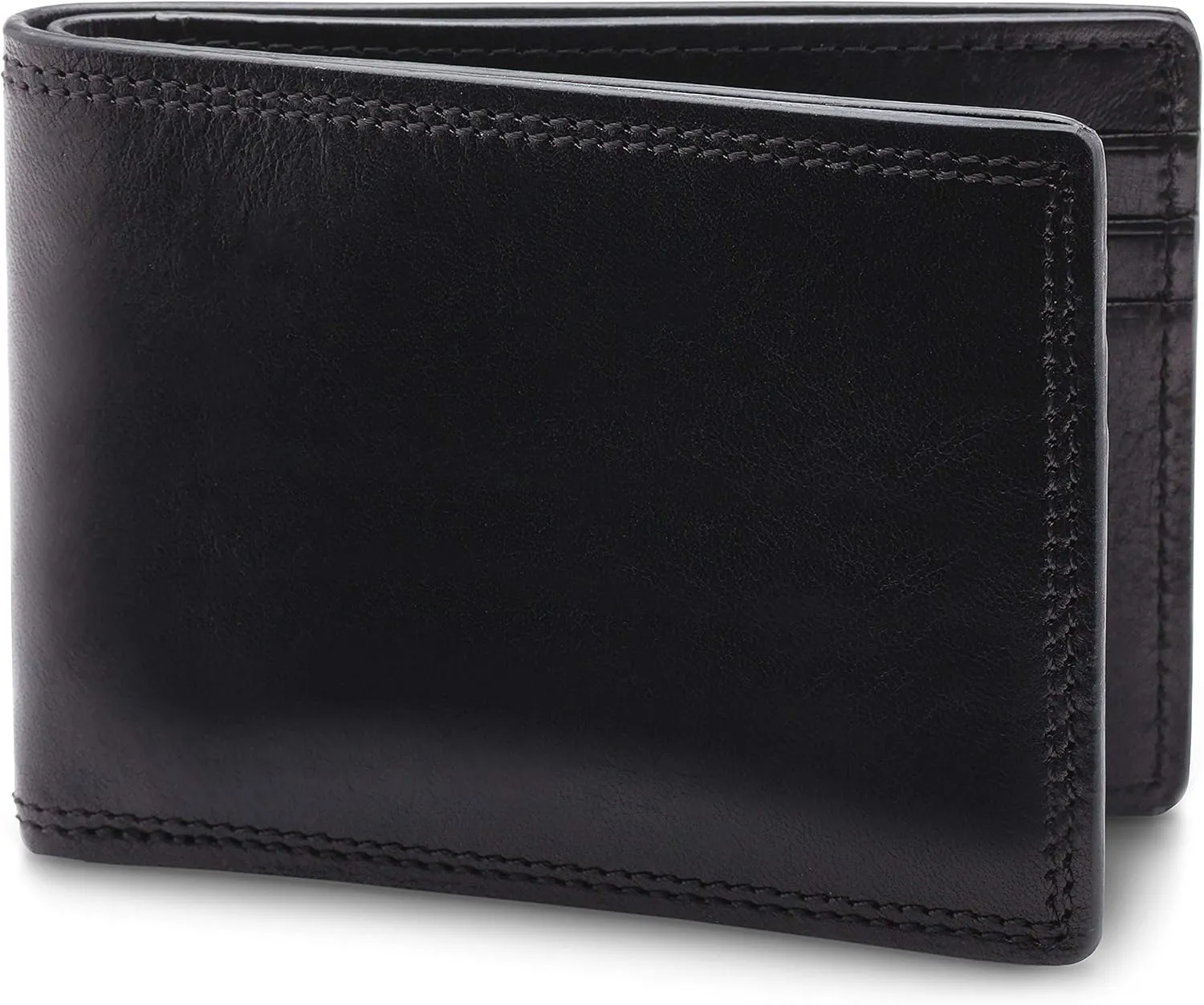 Bosca Men’s Wallet, Dolce Leather Slim Bifold Wallet, Black