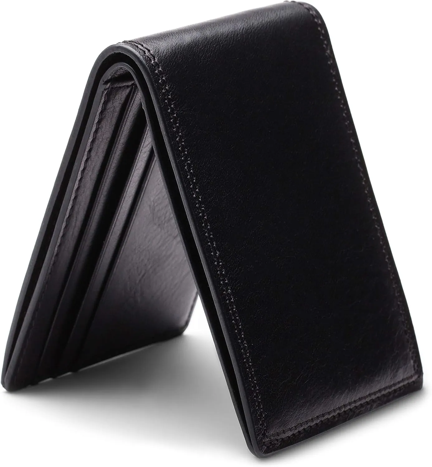 Bosca Men’s Wallet, Dolce Leather Slim Bifold Wallet, Black