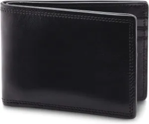 Bosca Men’s Wallet, Dolce Leather Slim Bifold Wallet, Black