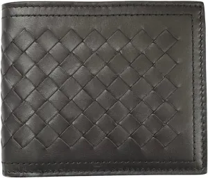 Bottega Veneta Dark Brown Intrecciato Bi-Fold Wallet With Coin Purse