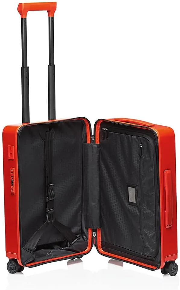 Bric's PORSCHE DESIGN 21" Spinner Carry-On Luggage - Roadster Travel Suitcase with Wheels for Men and Women - Lava Orange