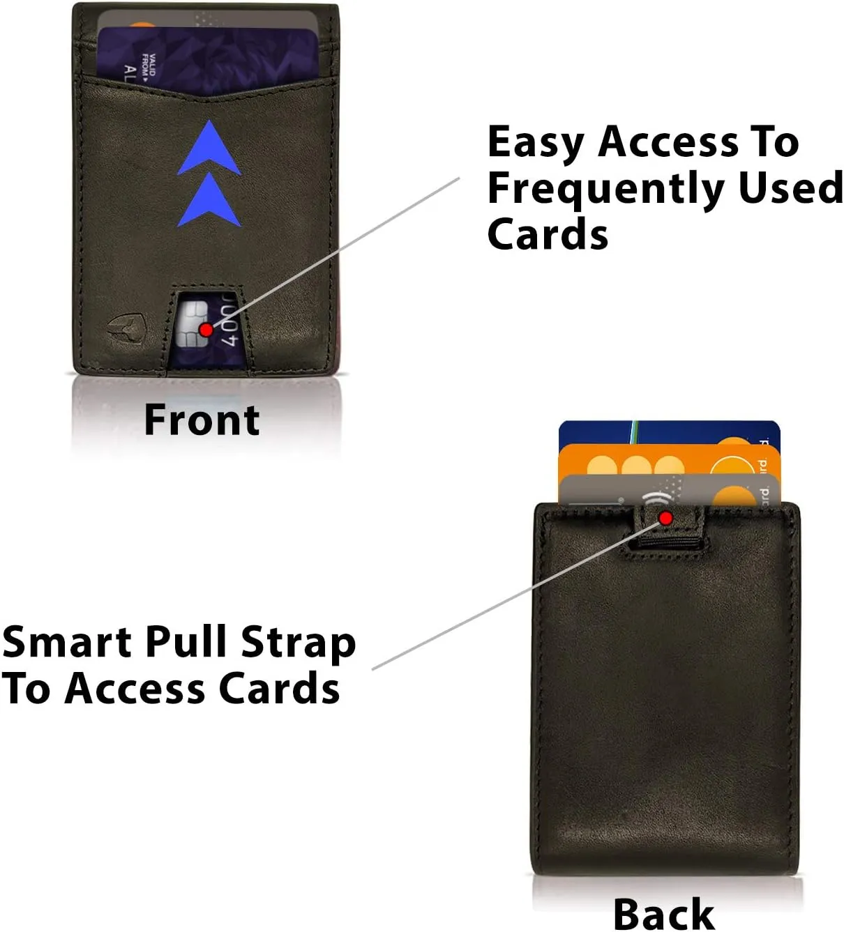 Bryker Hyde Slim Vertical Bifold RFID Blocking Full Grain leather Wallet for Men, Front Pocket, Bill/Receipt pocket and Pull Tab Card Slot (Charcoal Black w/Pull Out Card Pocket)