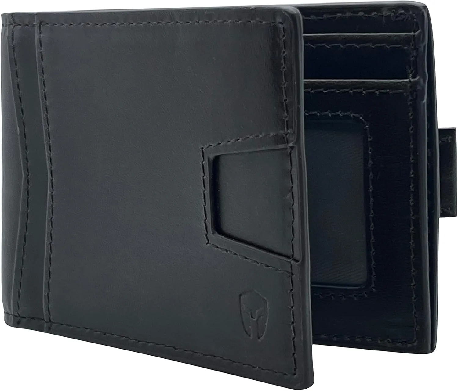 Bryker Hyde Slim Vertical Bifold RFID Blocking Full Grain leather Wallet for Men, Front Pocket, Bill/Receipt pocket and Pull Tab Card Slot (Charcoal Black w/Pull Out Card Pocket)