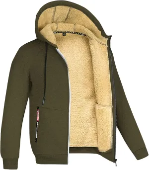 BTDECLAR Unisex Hoodies Oversized Fleece Lined Long Sleeve Sweatshirt Casual Warm Drawstring Lightweight Zipper 2024 Trendy