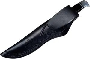 Buck 105 or Schrade Golden Spike Right Hand Carry Leather Knife Sheath. Soft, Durable, Pliable Water Buffalo Hide Leather. Black, Border Tooling. Sheath Only, Knife Not Included.