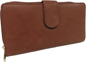 Bueno of California Slim Leather Wallet, Tan
