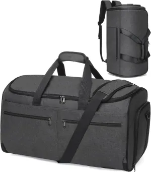 Bukere Garment Bags for Travel, Convertible Carry on Duffel Bag for Men Women, Backpack Straps, Shoe Compartment, 3 in 1 Hanging Dress Suit Bags for Men Women