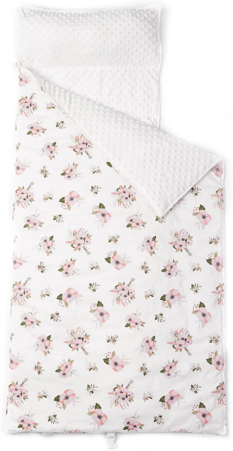 Bunnikins & Clover Toddler Nap Mat with Removable Pillow, Nap Mats for Preschool, Easy Clean Toddler Nap Pad for Kindergarten, Kids Sleeping Bag for Travel Camping