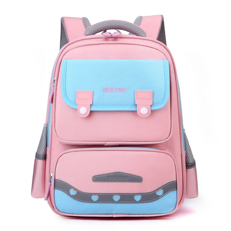 Burden-reducing Spine Protection Fashion Color Contrast Schoolbag