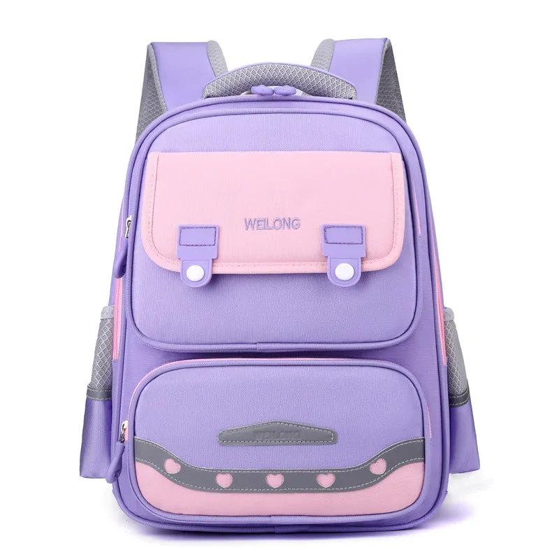 Burden-reducing Spine Protection Fashion Color Contrast Schoolbag