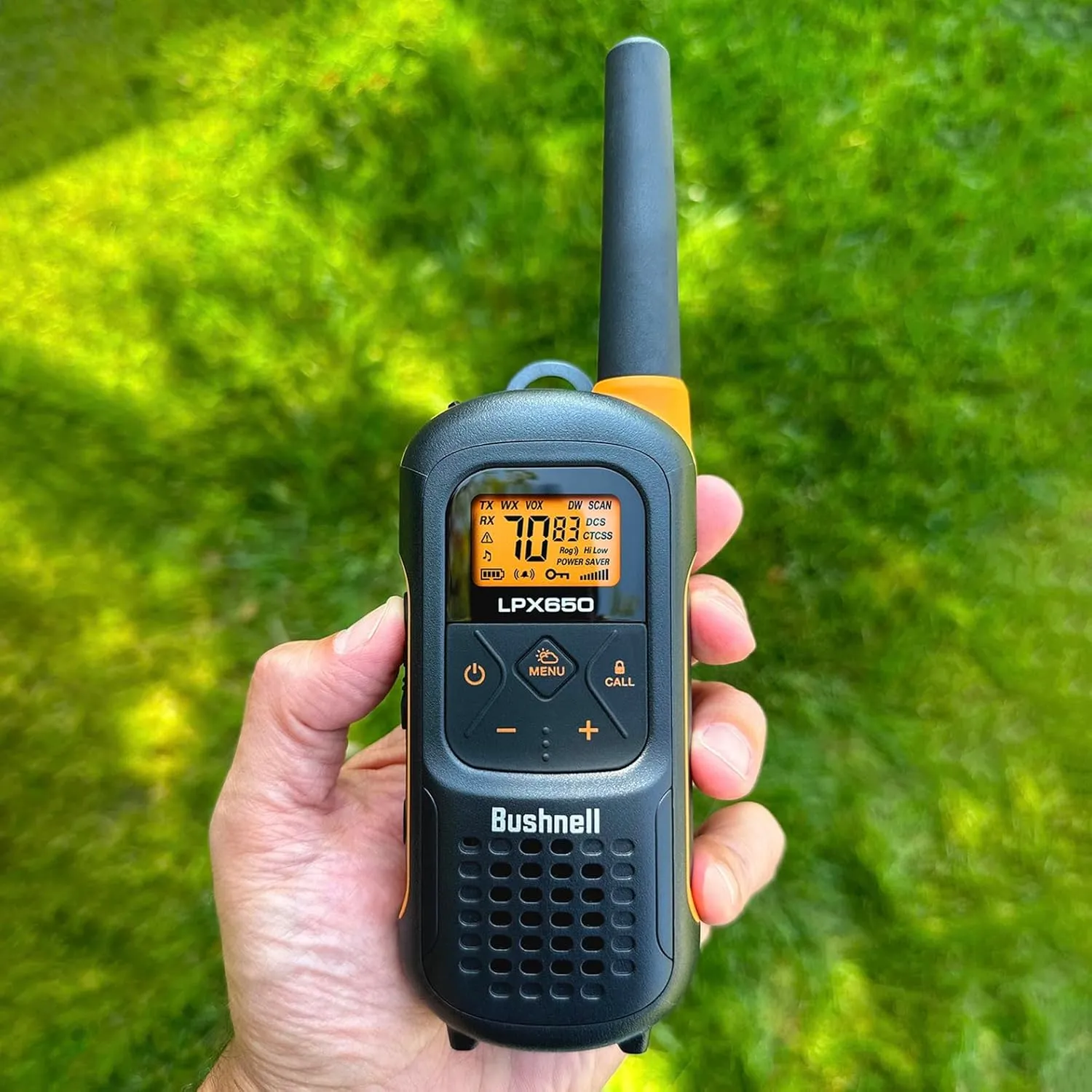 Bushnell LPX650 Walkie Talkie Radio - Reliable Quality, Rugged Floating Design, 2W Power for 42 Miles of Range, Two Way Radios Equipped for Wherever Life Takes You (2 Pack)