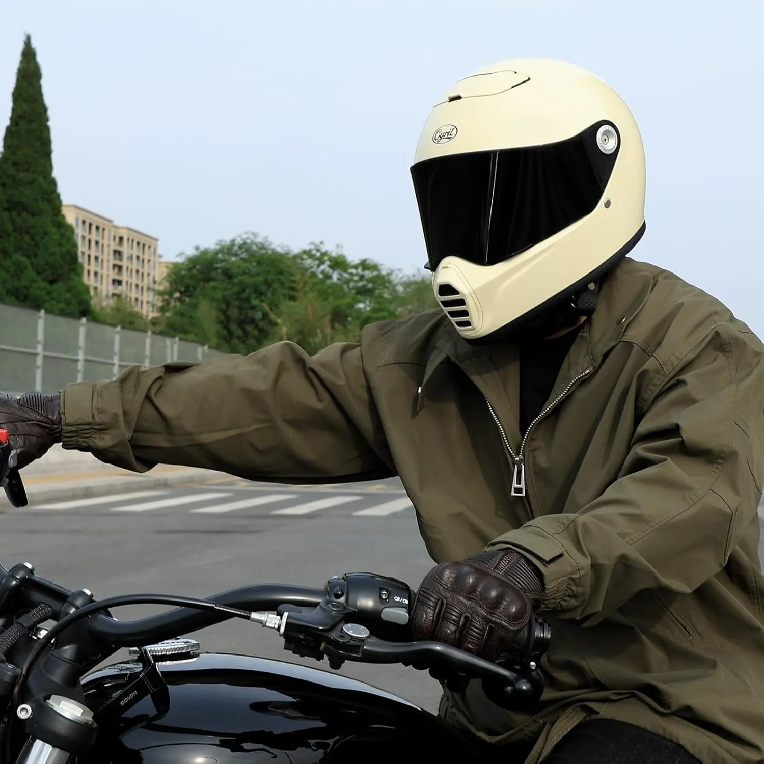 C300 DOT Approved Adult Motorcycle Helmet,Featuring a Double-Layer Filter and Bluetooth Headset Slot,Suitable for Adult Male and Female Off-Road Motocross Helmet,Yellow,XXL
