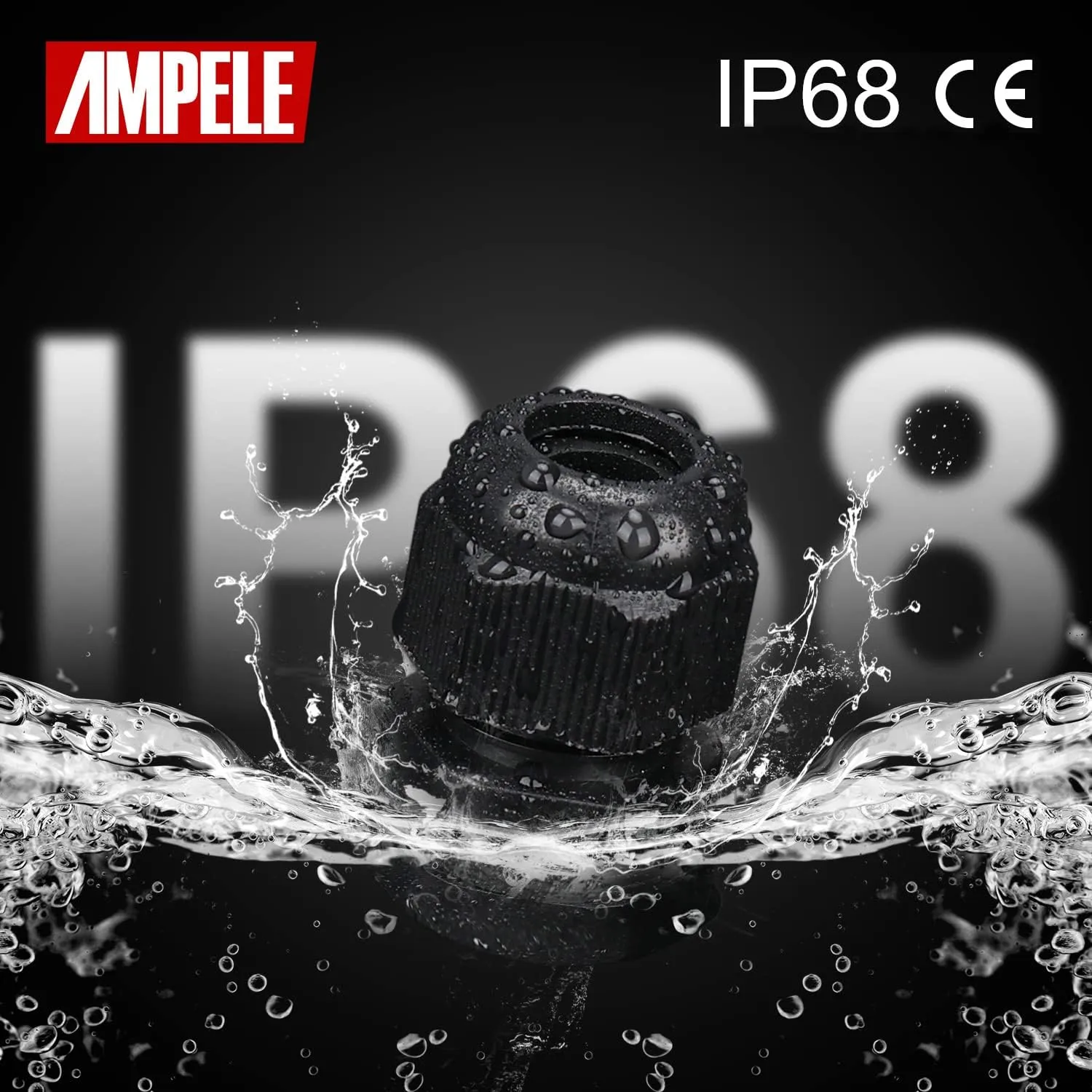 Cable Gland 100 Pack PG9 Waterproof Adjustable 4-8mm Nylon Cable Glands Joints With Gaskets, Black(PG9)
