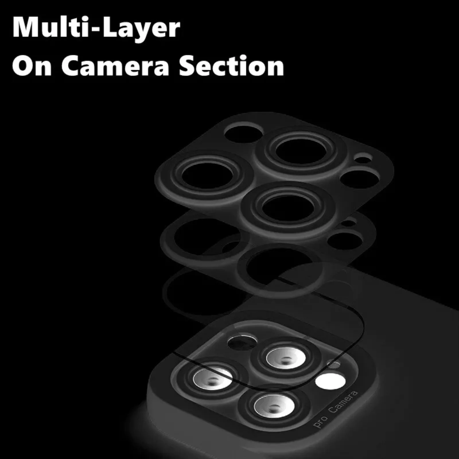 Camera Lens Cover Shockproof Silicone Case For Apple iPhone 14 Plus Black