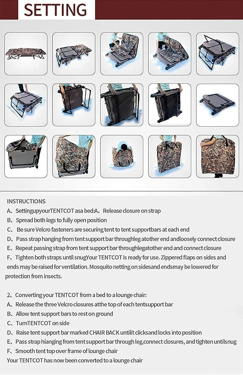 Camping Tent, Multifunction Portable Folding Tents, Waterproof Tarp for Outdoor Sports Hiking Travel-2 People,L