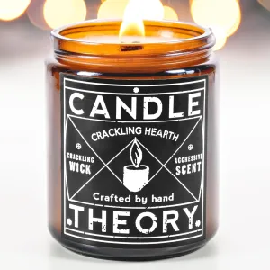 Candle Theory Crackling Hearth Scented Candle for Men - 7.6 Ounce, Bedroom & Home Fragrance