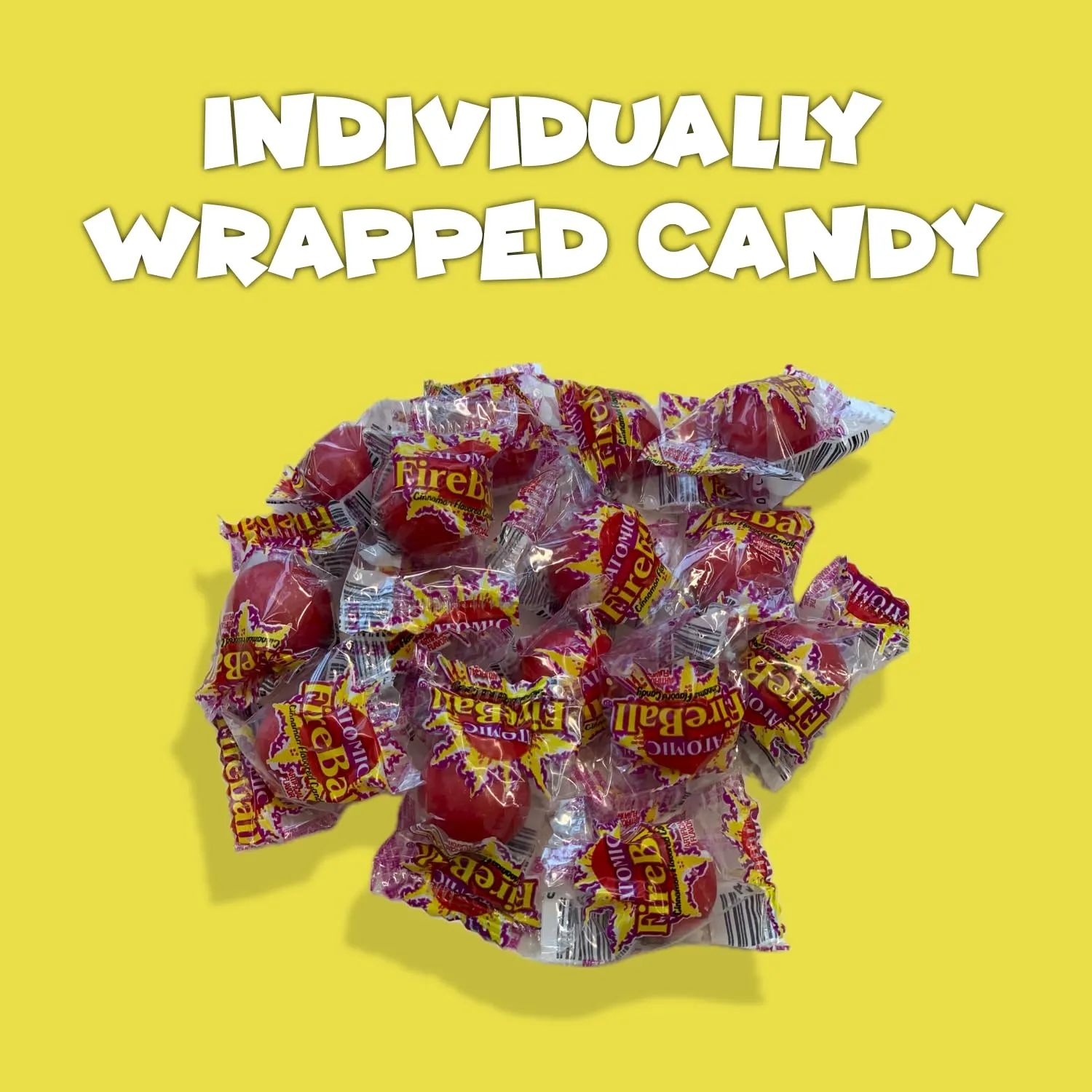 CandyKrave Atomic Fireballs Candy in Bulk - 4 LB Cinnamon Flavored Fire Balls Hard Candy - Jawbreakers Candy Individually Wrapped