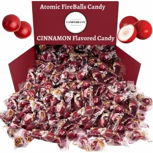 CandyKrave Atomic Fireballs Candy in Bulk - 4 LB Cinnamon Flavored Fire Balls Hard Candy - Jawbreakers Candy Individually Wrapped