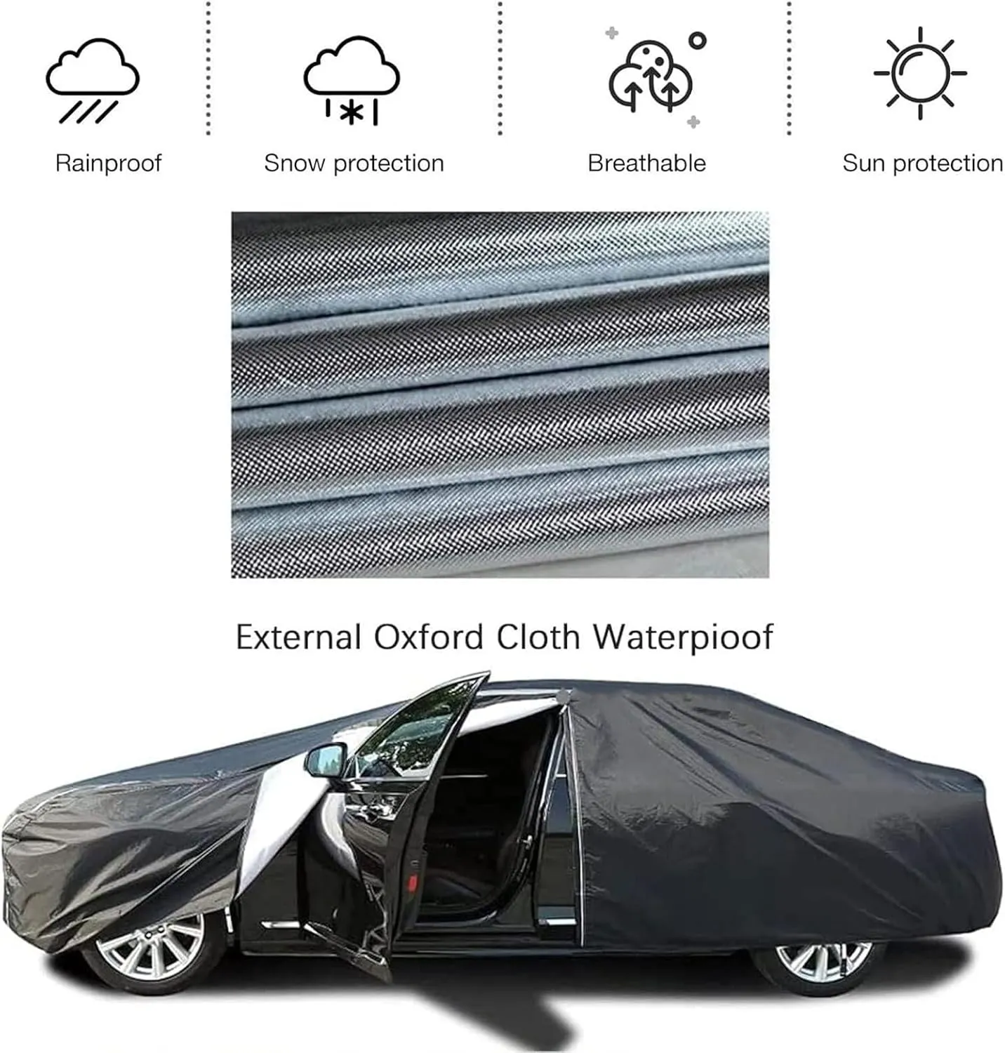 Car Cover for DeTomaso Pantera 1971-1974, Customized car Tarpaulin with Zipper, Anti-Scratch Windproof Flame Retardant Outdoor and Indoor dust car Protective Full Cover