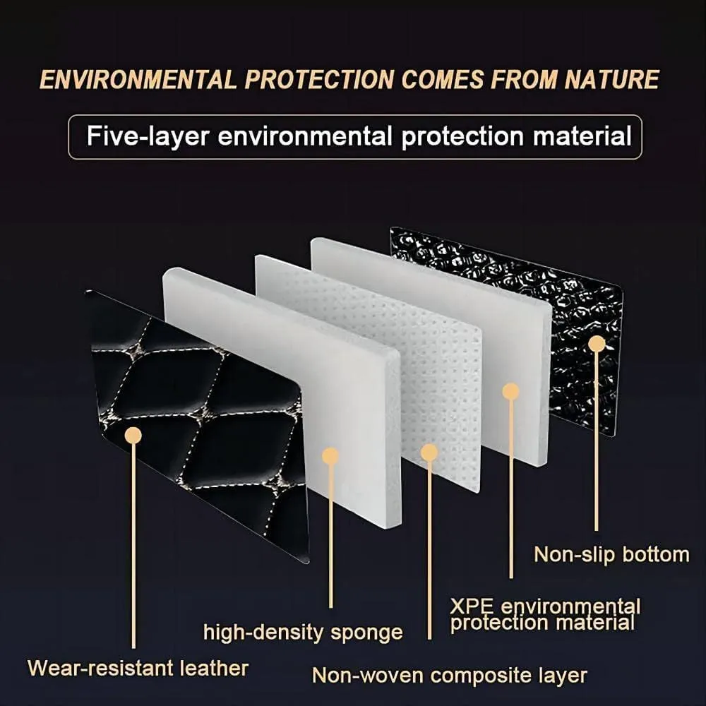 Car Leather Boot Mats for Mitsubishi Mirage 2012-2022, Car Boot Mat Non-Slip Waterproof Leather Trunk Mat Car Accessories,D