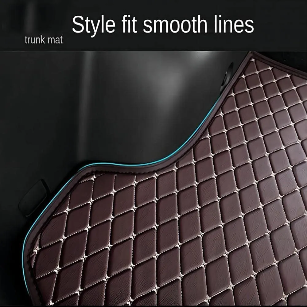 Car Leather Boot Mats for Mitsubishi Mirage 2012-2022, Car Boot Mat Non-Slip Waterproof Leather Trunk Mat Car Accessories,D