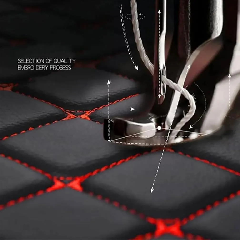 Car Leather Boot Mats, for Mitsubishi Mirage 2012-2022 Trunk Anti Scratch Anti Slip Protector Cargo Tray Liners Pads, Auto Accessories,A-Black