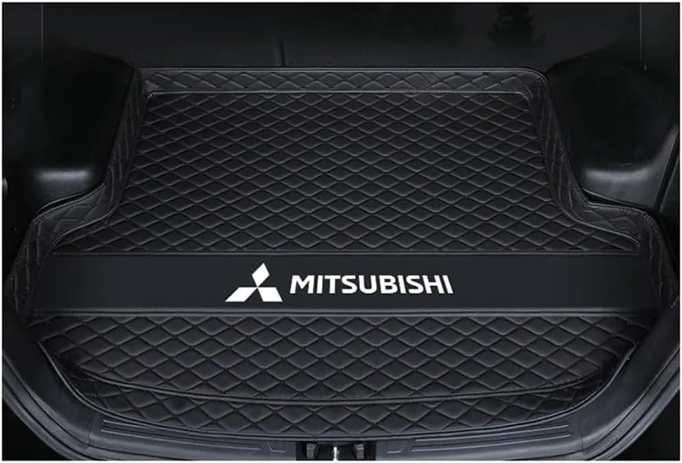Car Leather Boot Mats, for Mitsubishi Mirage 2012-2022 Trunk Anti Scratch Anti Slip Protector Cargo Tray Liners Pads, Auto Accessories,A-Black