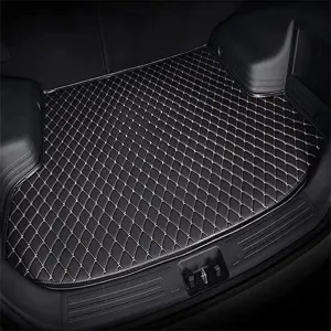 Car Leather Boot Mats for Mitsubishi Mirage 2012-2022, Waterproof Anti Scratch Anti Slip Trunk Pad Cargo Protector Liners Auto Accessories,B