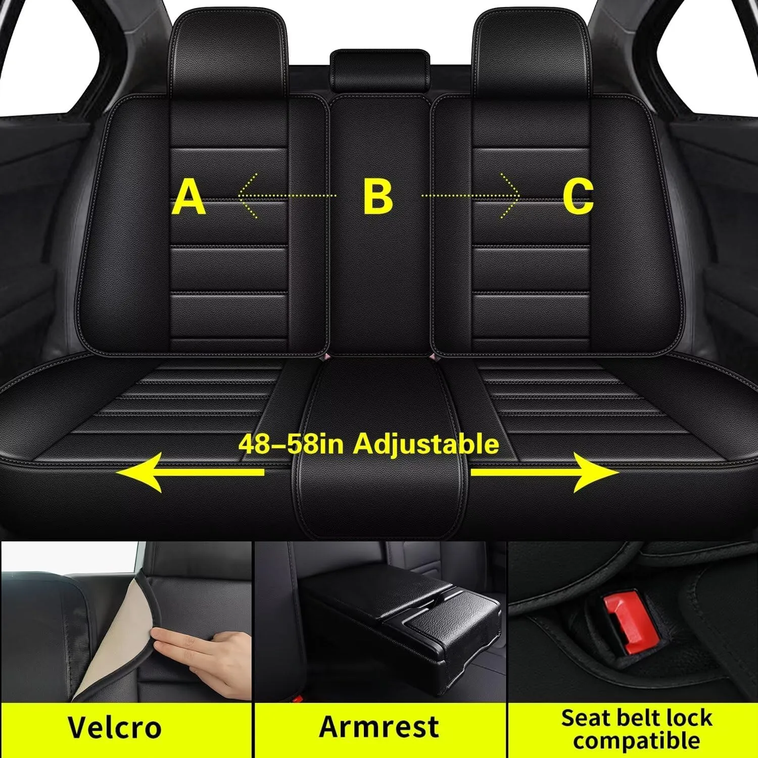 Car Seat Covers Fit for Lexus ES 350/300h 2007-2024 2025: Full Set Luxury Leather Automotive Seat Covers, Car Seat Protector(5 Seats, Black)