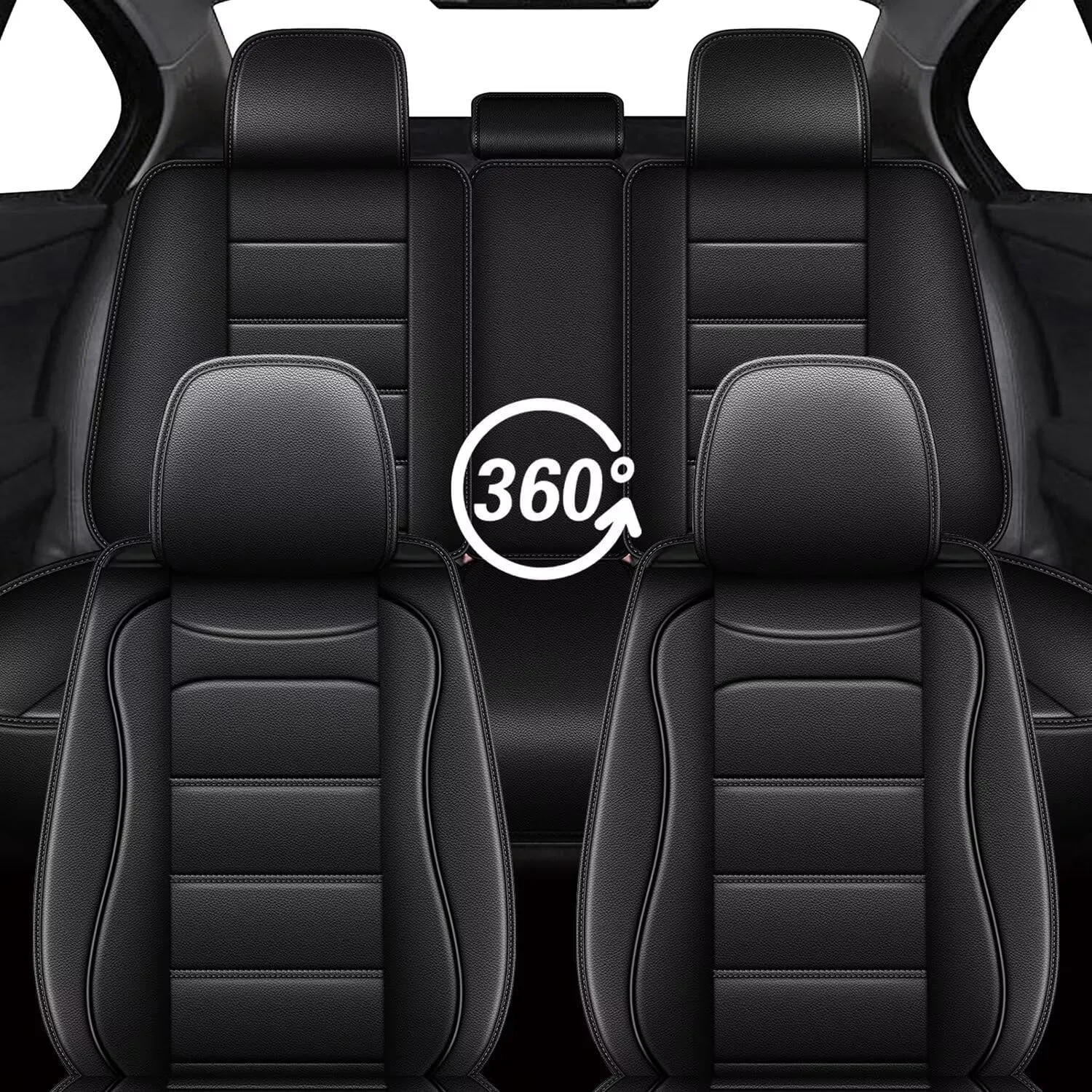 Car Seat Covers Fit for Lexus ES 350/300h 2007-2024 2025: Full Set Luxury Leather Automotive Seat Covers, Car Seat Protector(5 Seats, Black)
