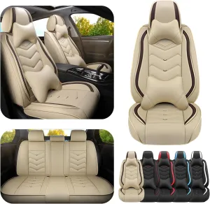 Car Seat Covers for Acura MDX 2001-2025, Premium Nappa Leather Car Seat Cover, Stylish Sport Seat Covers， Automobile Seat Cover Sets.(Luxury 5 Seats/Beige)