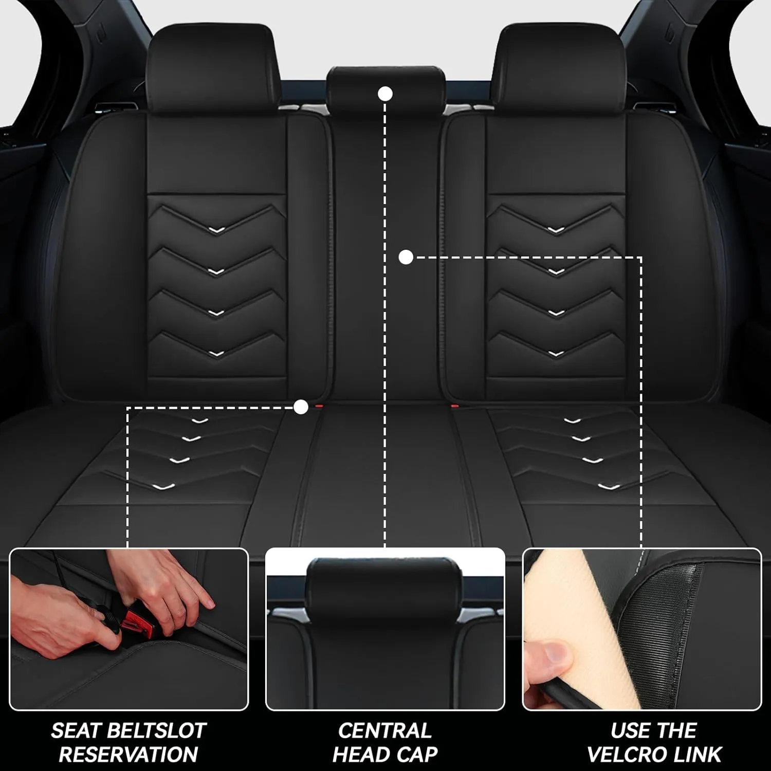 Car Seat Covers for Volkswagen Atlas 2018-2025, Waterproof Nappa Leather Seat Cover, Anti-Slip Car Seat Covers, Airbag Compatible, Automobile Seat Covers Sets.(Standard 5 Seats/White)