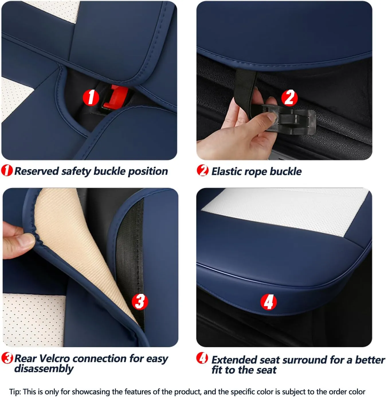 Car Seat Covers Full Set 3D Foam Back Support, 2 Front Seats Universal Fit for Most Trucks,Sedan and SUVs, Waterproof Leather Super Breathable, Storage Bags, All Season, Black   Coffee