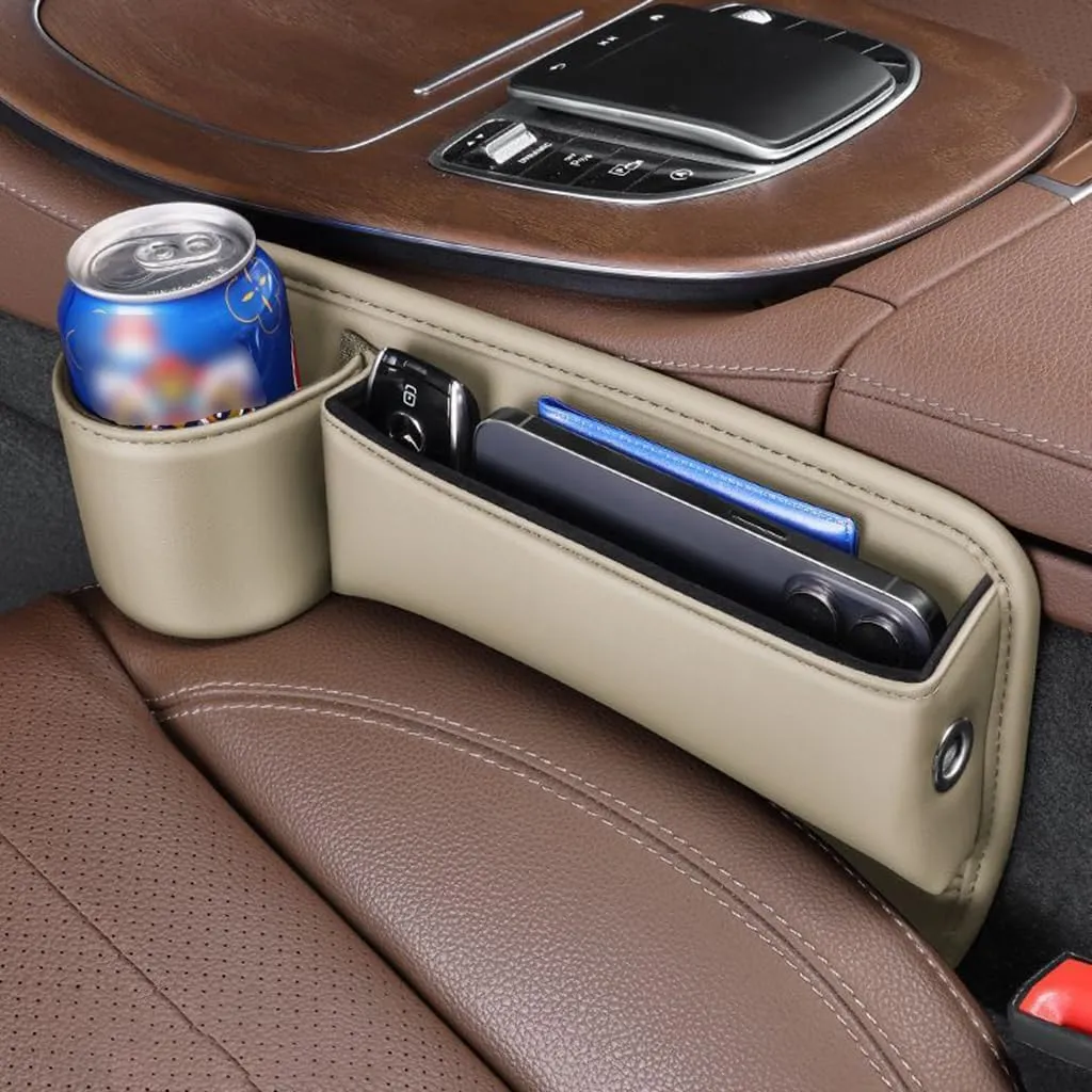 Car Seat Gap Filler Organizer for Lexus UX 2019 2020 2021 2022 2023 2024, Car Gap Filler Car Seat Storage Box Seat Gap Storage Box Car Accessories,Beige