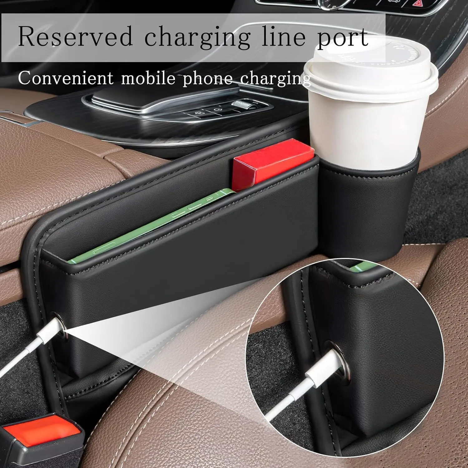 Car Seat Gap Filler Organizer for Lexus UX 2019 2020 2021 2022 2023 2024, Car Gap Filler Car Seat Storage Box Seat Gap Storage Box Car Accessories,Beige