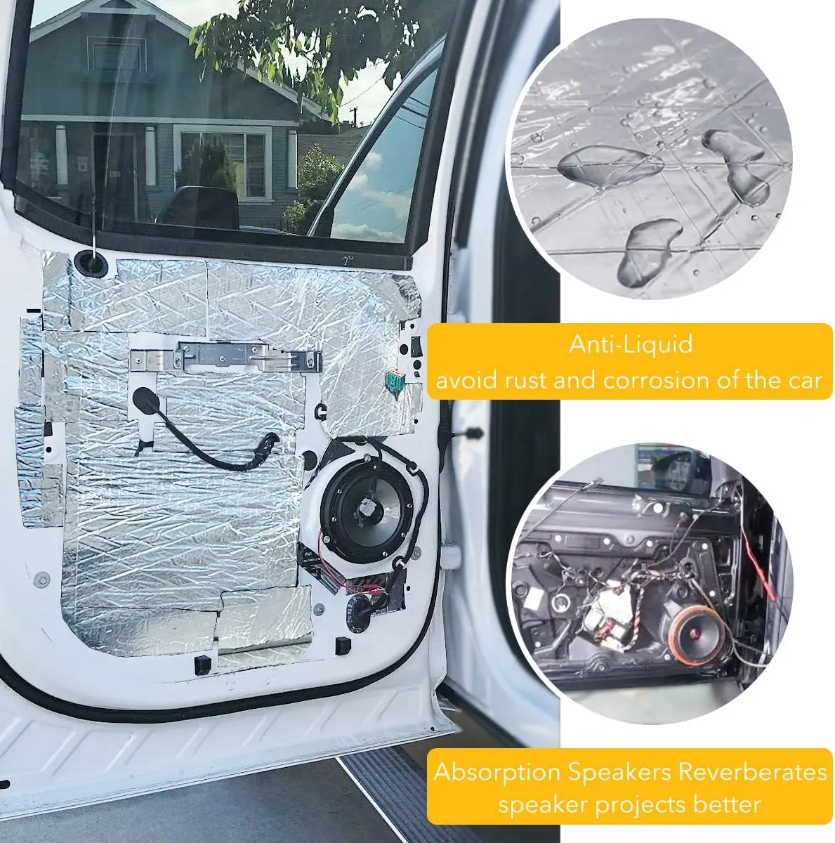Car Sound Deadening Material Mat - 197 mil 8.7 sqft Auto Audio Deadener Foam, Sound Dampening and Heat Insulation for Truck, Vehicle