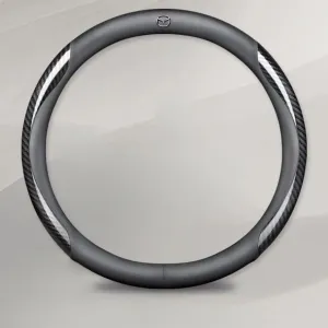 Car Steering Wheel Cover for Mazda Biante 2008-2018, Non-Slip Breathable Microfiber Leather Steering Wheel Cover, Steering Wheel Protector Interior Accessories,A Black