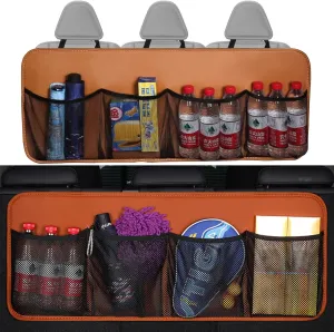 Car Trunk Organizer,Super Capacity Hanging Rear Seat Luggage Storage Bag,Compatible with Mitsubishi Endeavor,C4 Orange
