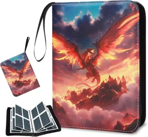 Card Binder 4 Pocket, HYNANCE Trading Card Binder 400 Pockets with 50 Removable Sleeves and Zipper for Trading/Game/Sports Cards Organized