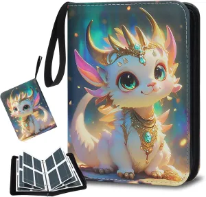 Card Binder 400 Pockets, Trading Card Binder 4-Pockets Portable Card Collection Binder with 50 Removable Sheets for Boys Girls Organized