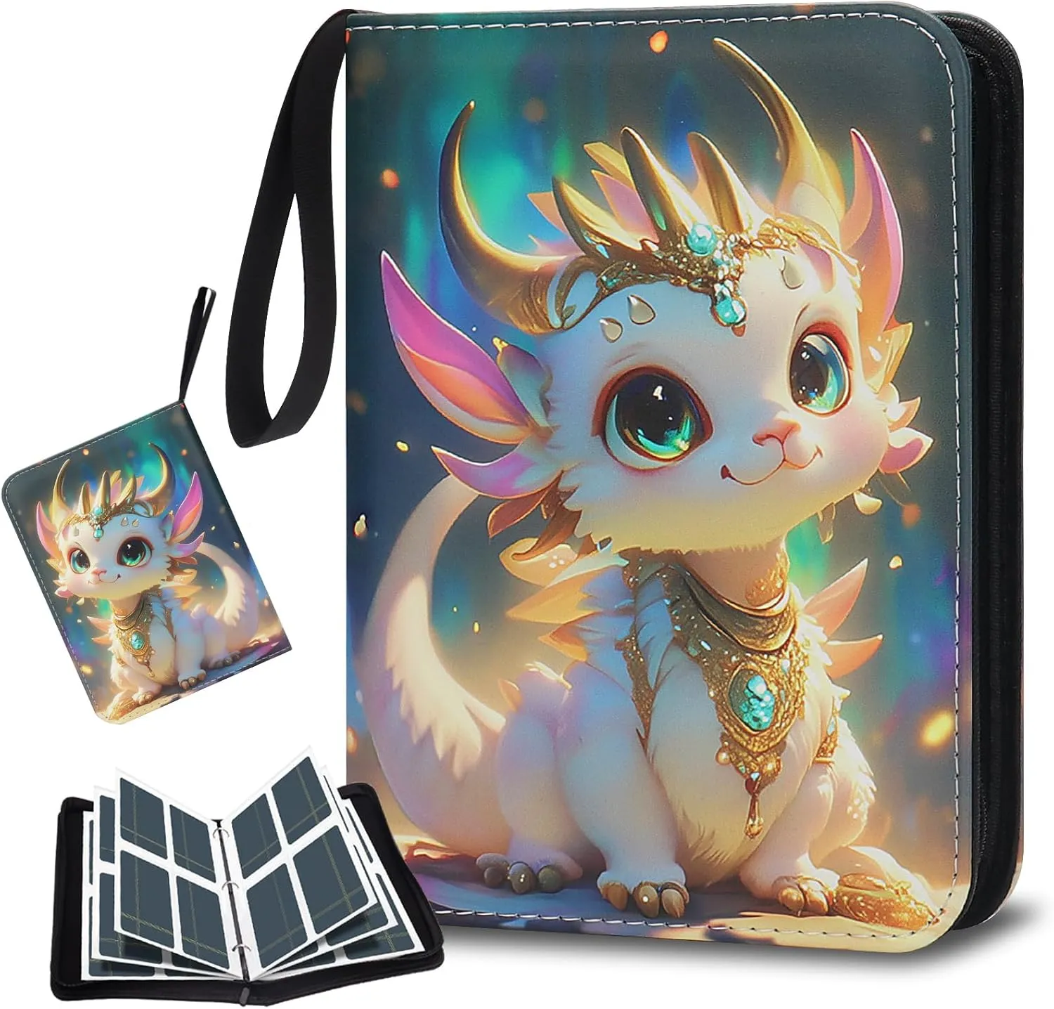 Card Binder 400 Pockets, Trading Card Binder 4-Pockets Portable Card Collection Binder with 50 Removable Sheets for Boys Girls Organized