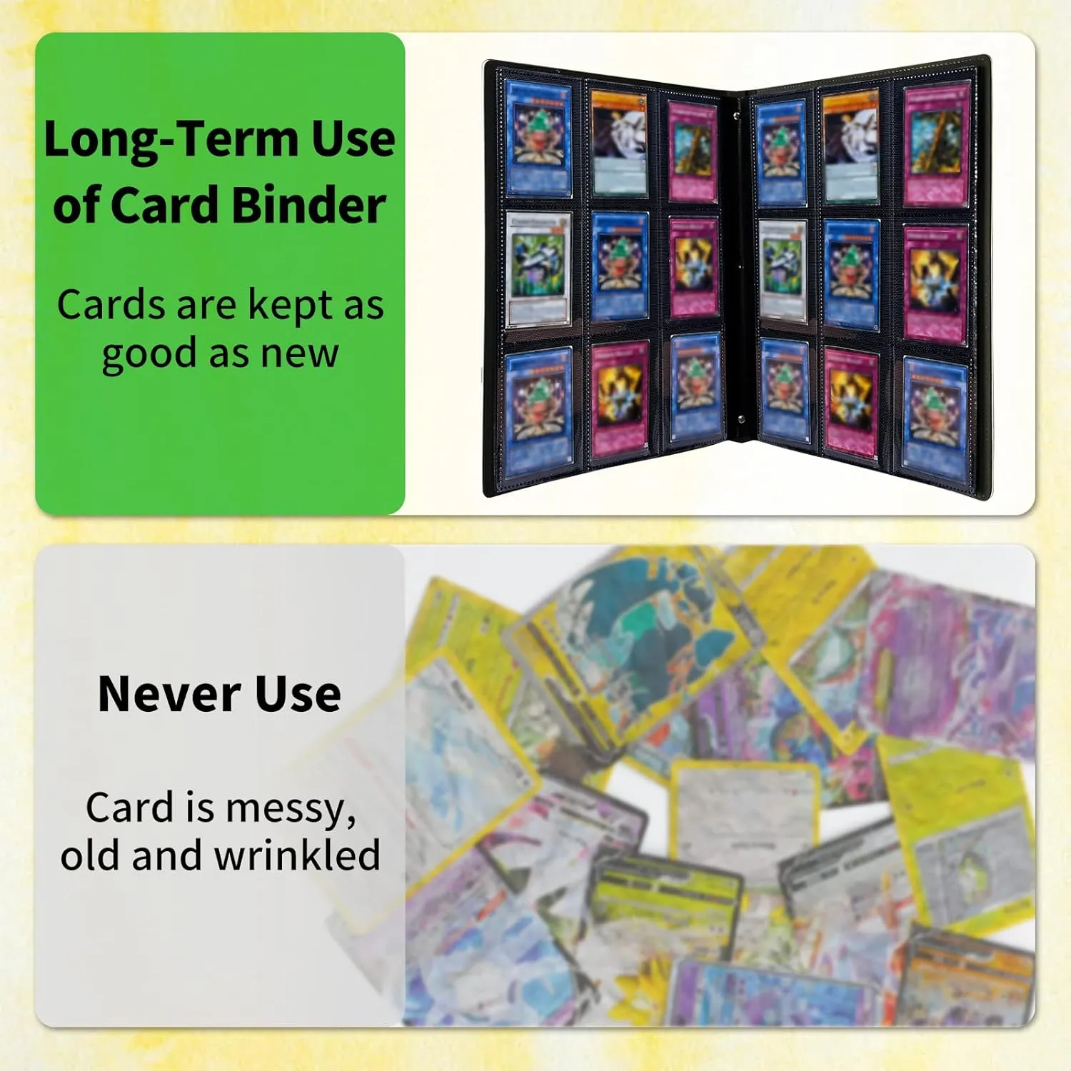 Card Binder 9 Pocket Trading Card Album Folder 900 Side Loading Pocket Binder Baseball Card Binder with American Flag & fish Pattern Design Card Binder for Game Cards & Sports Cards