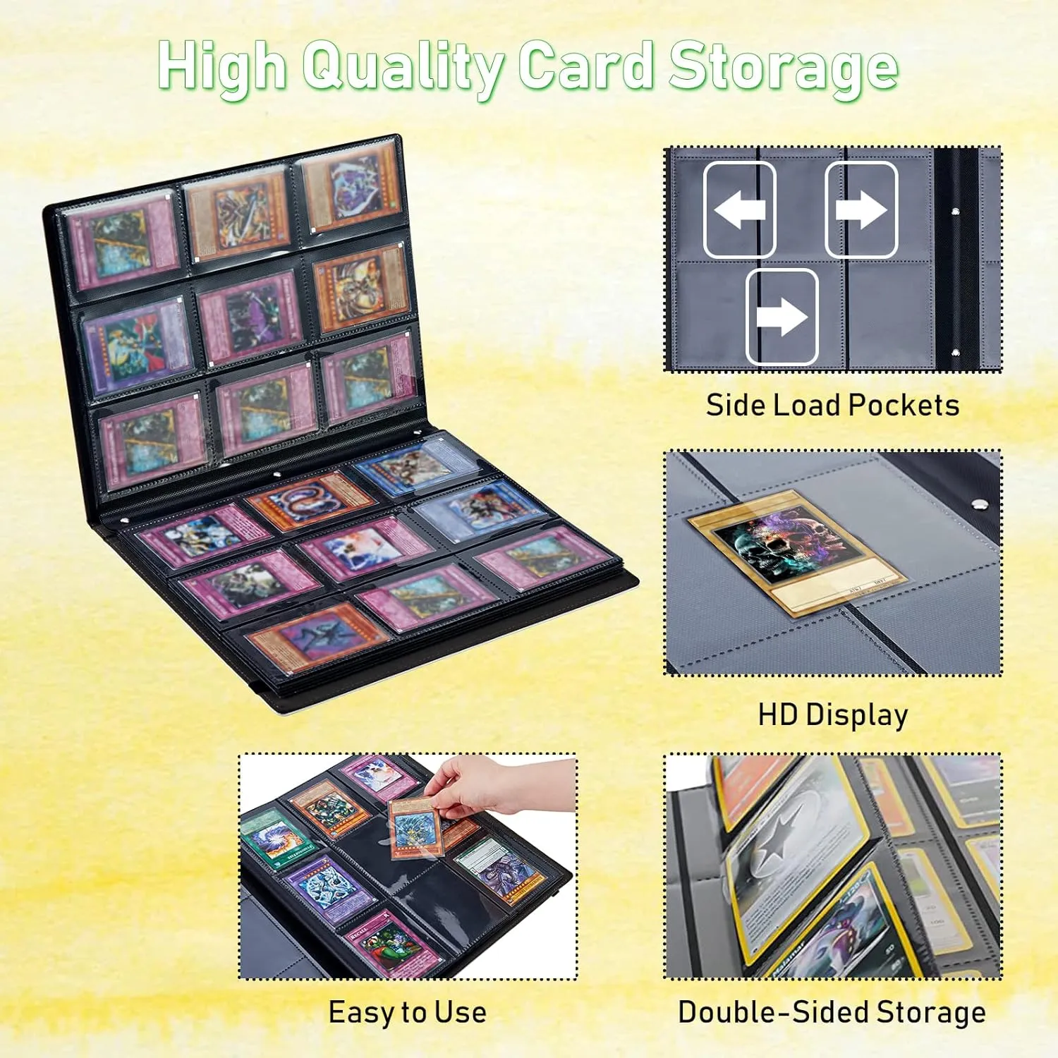 Card Binder 9 Pocket Trading Card Album Folder 900 Side Loading Pocket Binder Baseball Card Binder with Forest Tree Pattern Design for Game & Sports Cards
