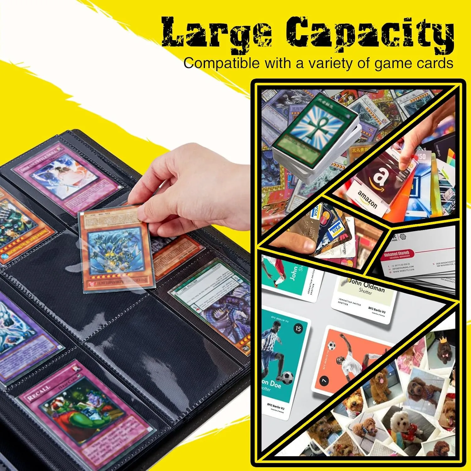 Card Binder - 9 Pocket Trading Card Album Folder,Leather 360 Side Loading Pocket Card Collection Binder for MTG,TCG,Sport Baseball,Butterfly Rose Flowers